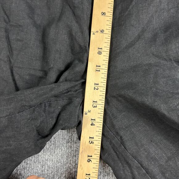 Dissh Pants 6 Bates Linen Relaxed Wide Leg High Rise Tailored Pants Black Casual - Picture 9 of 14